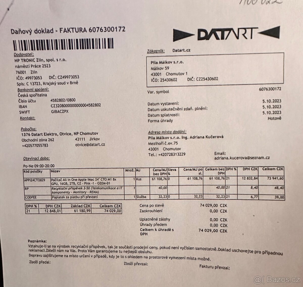 All in One Apple iMac CTO M1 - 7