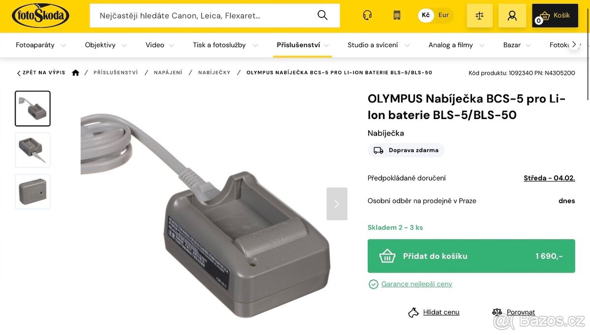 Nabíječka Olympus BCS-5 + baterie Olympus BLS-5 - 7