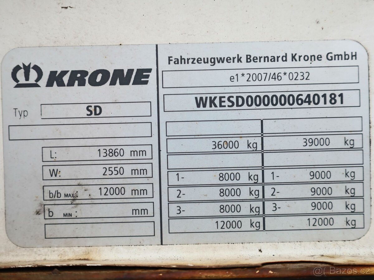 Krone SD PROFI LINER, STANDARD, 34 PALET, TŘÍSTRANNÁ SHRNOVA - 7