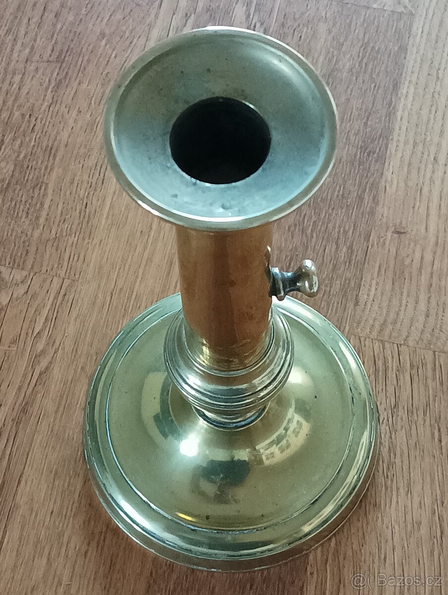 MOSAZNÝ EMPÍROVÝ SVÍCEN BIEDERMEIER Z 19. STOLETÍ Z FRANCIE - 7