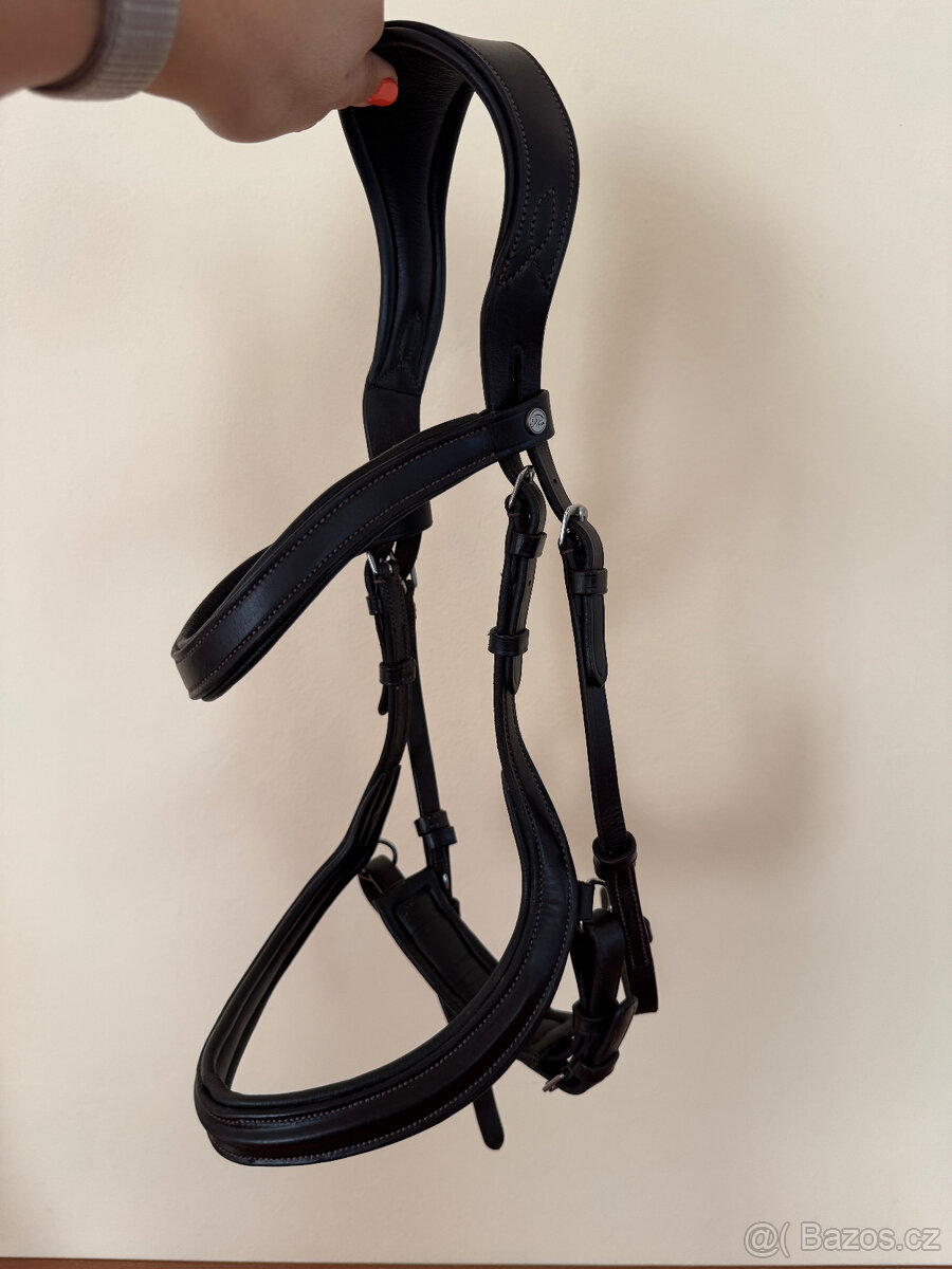 Hnědá anatommická uzdečka HKM pony - 7