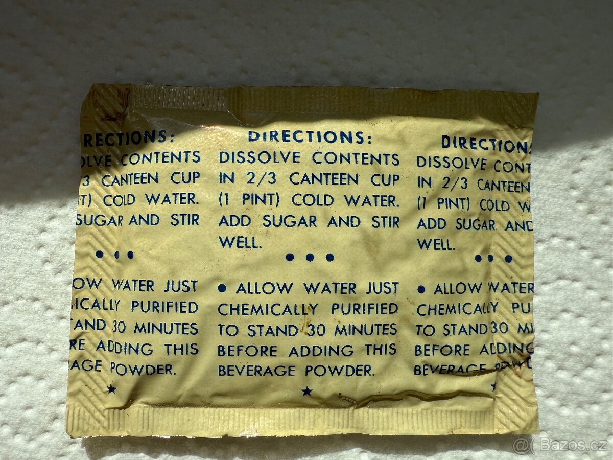US Army K-Ration WWII – unikátní nález Orangeade Powder (80 - 7