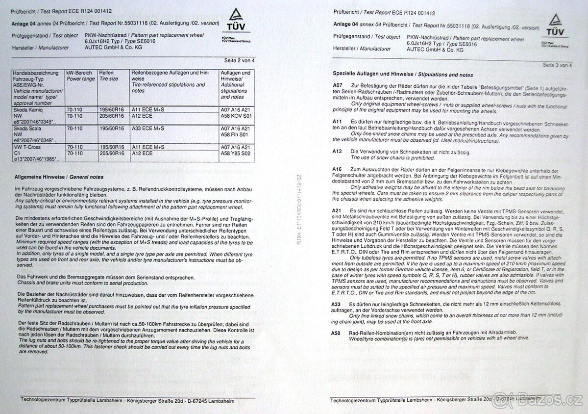 Prodám sadu zimních ALU kol na Škoda 16" - 7