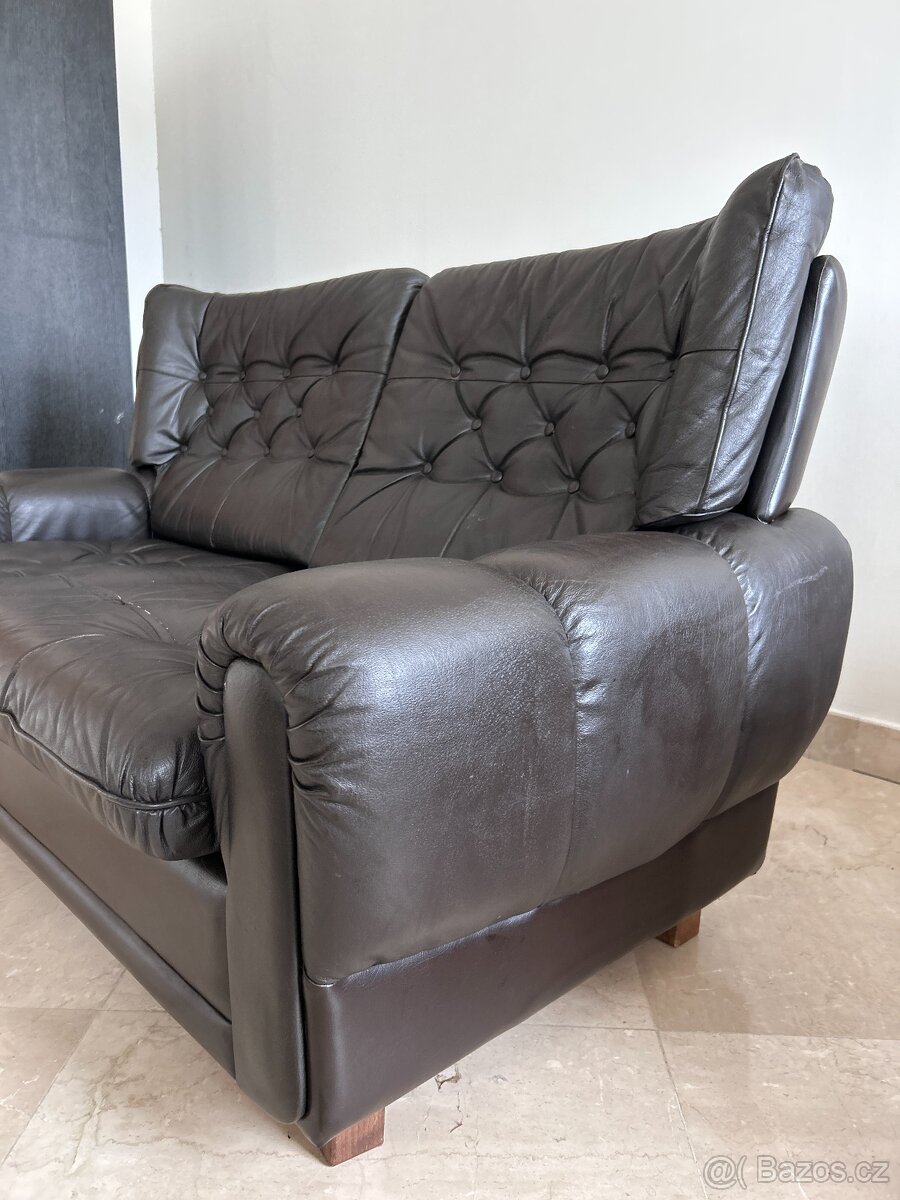 Kožená sedačka a křeslo (prodáme i samostatně) - 7
