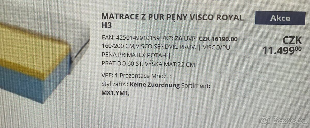 Matrace 160 x 200 cm - 7