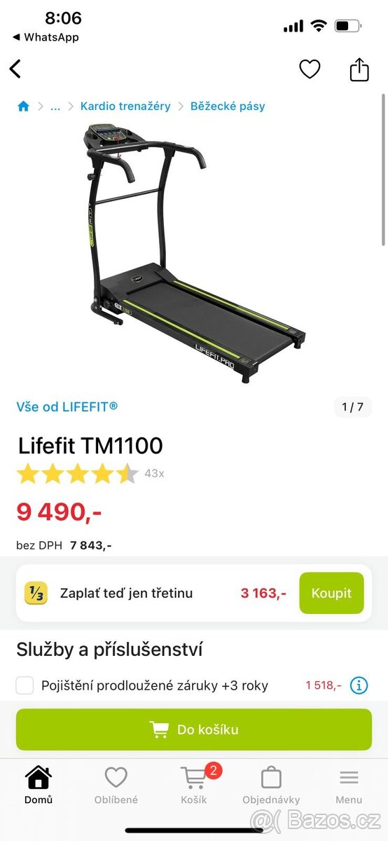 Běžecký pás LIFEFIT TM1100 - 7