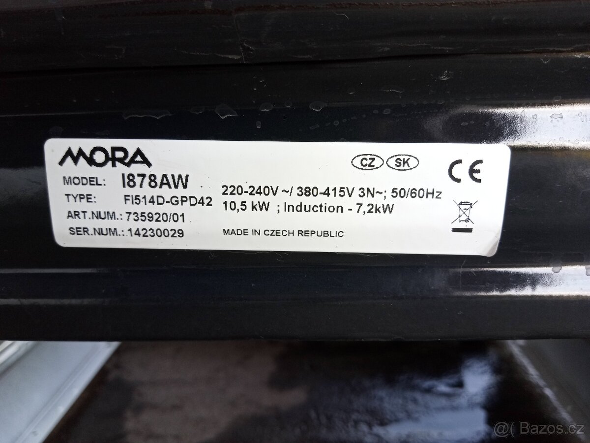 INDUKČNÍ sporák Mora - skoro nový - 7