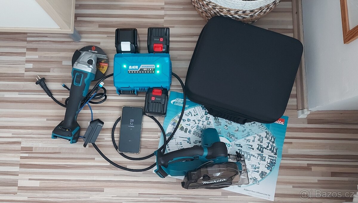 Přenosný Aku napájecí zdroj 4v1,pro Aku Makita 18V+nabíjení. - 7