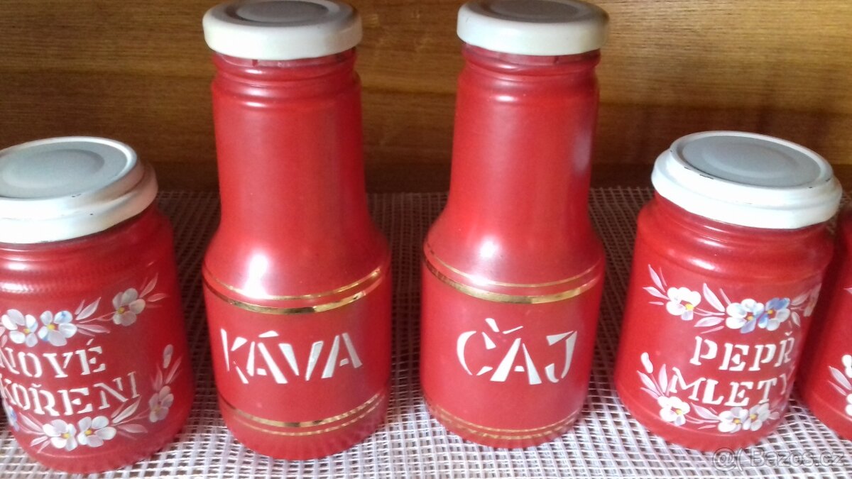 VÁZY Z BROKOVÉHO SKLA // KOŘENKY RUČNĚ MALOVANÉ - 7