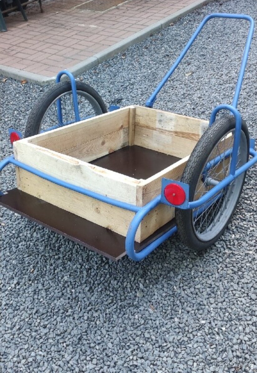 Ruční kára (dvoukolák) modrá barva, KOMPLETNÍ RENOVACE. - 7