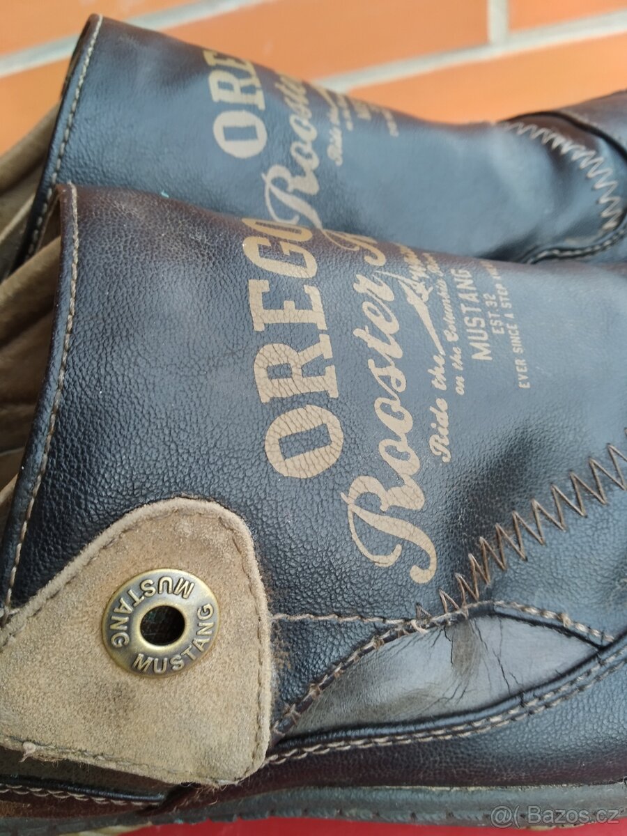 MUSTANG pánské kožené mokasíny vel. 44 - 7