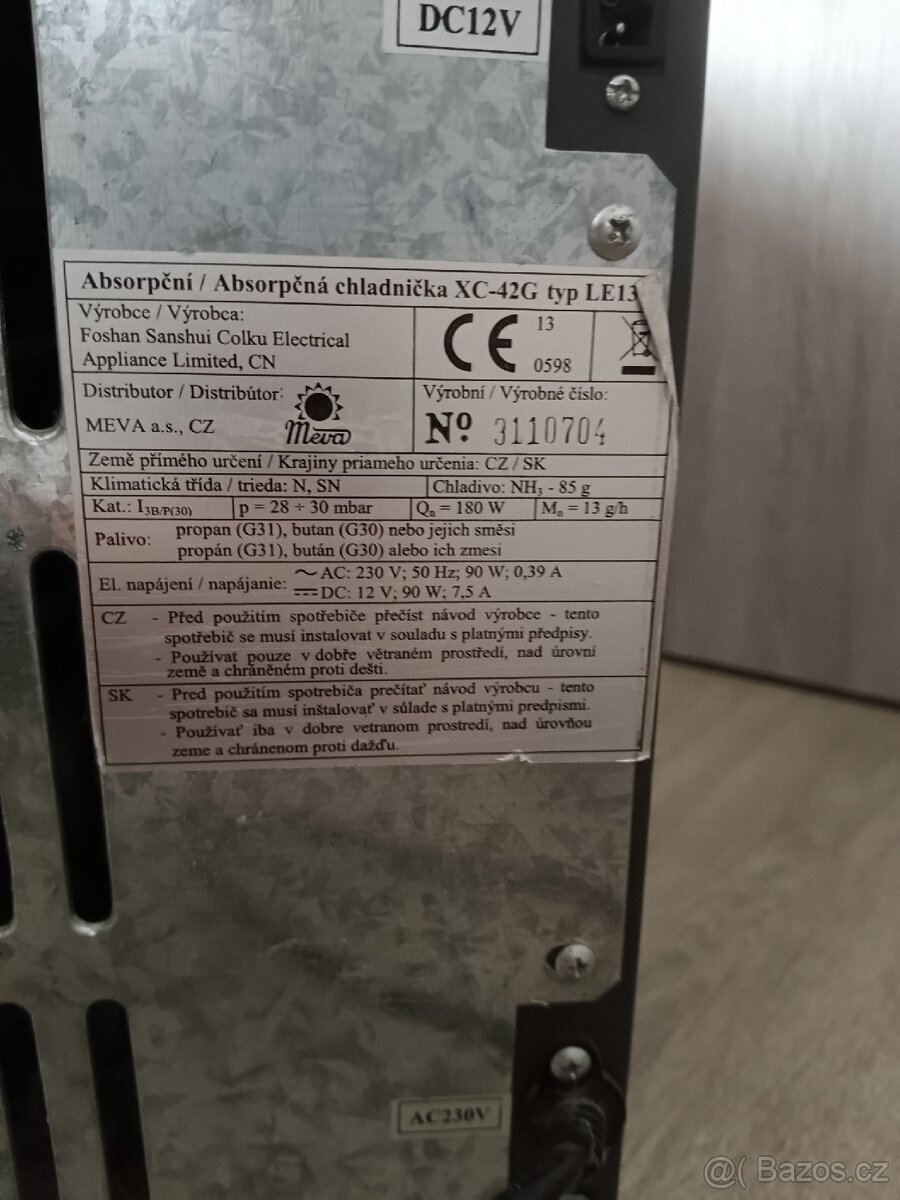 Chladnička absorpční MEVA XC-42G - 7