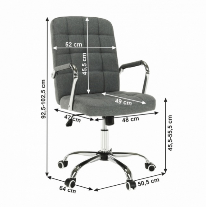 Kancelářské křeslo, kancelářská židle, šedá, MORGEN - 7
