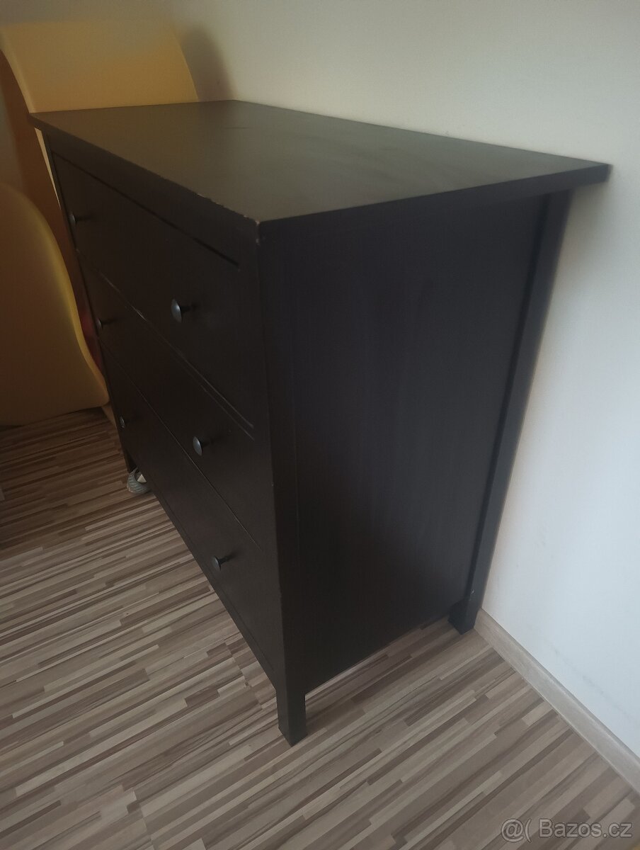 Komoda Hemnes černohnědé mořidlo 108x96 cm - 7