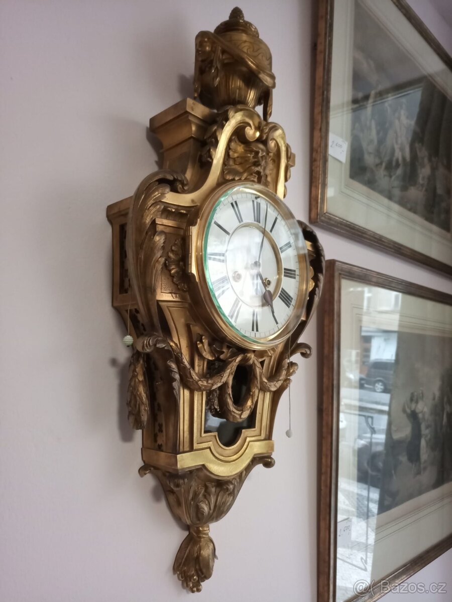 Bronzové zlacené hodiny - 7