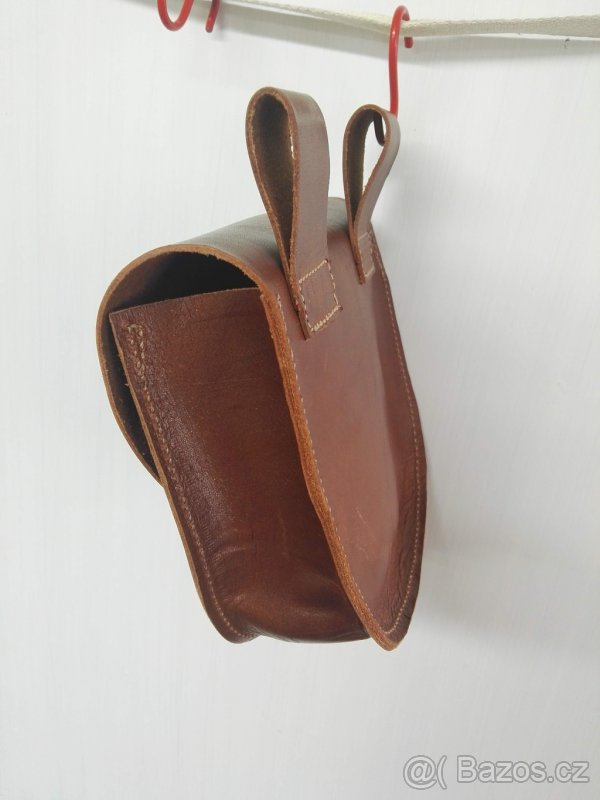 Podopasková kožená brašna, pravá kuže, kapsička, dokladovka - 7