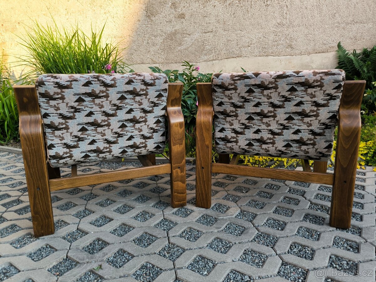 Retro křesla Ludvík Volák - Dřevopodnik Holešov - 7