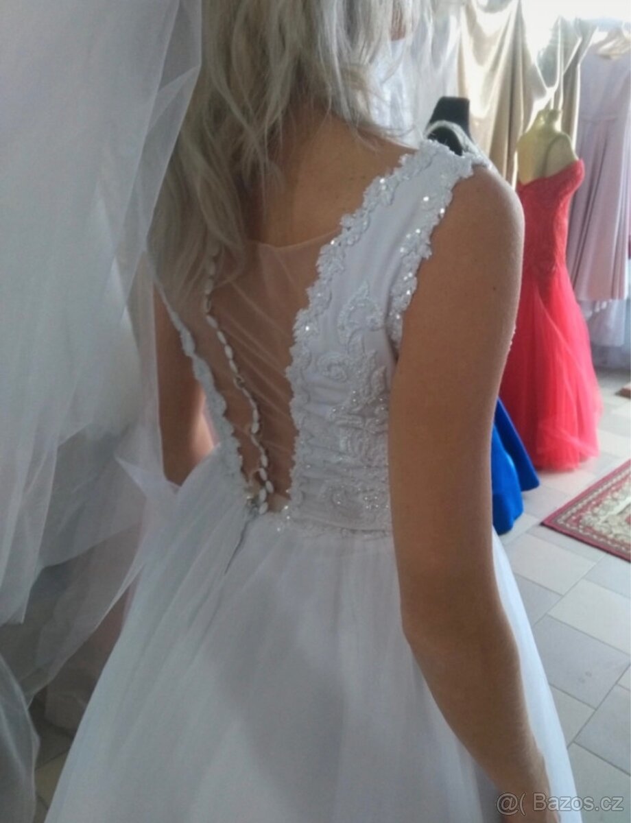 Svatební šaty M - 7