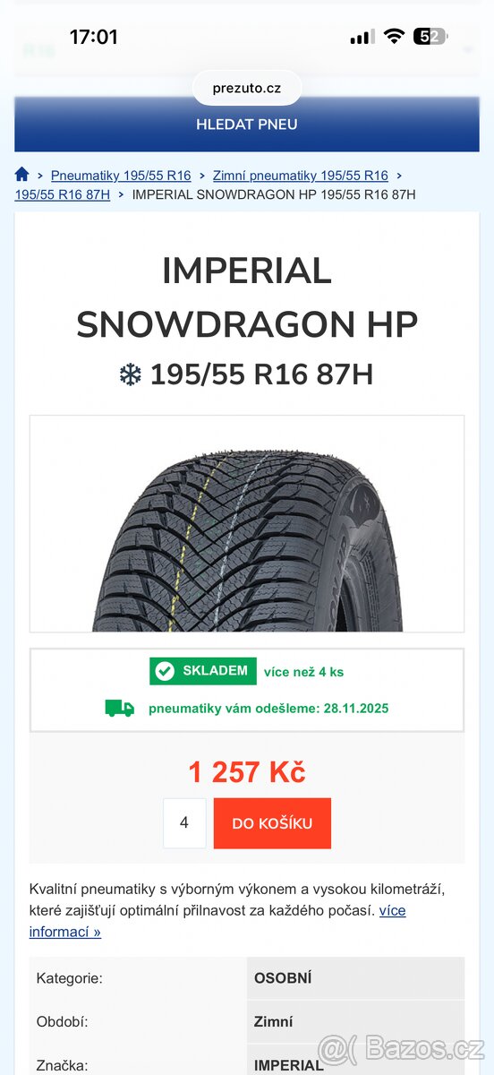Imperial 195/55/R16 snowdragon HP - 7