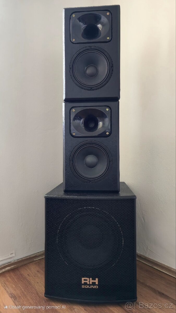 Reprobox PA set, 1x 12"woofer/2x 8" středobas + 1"driver. - 7