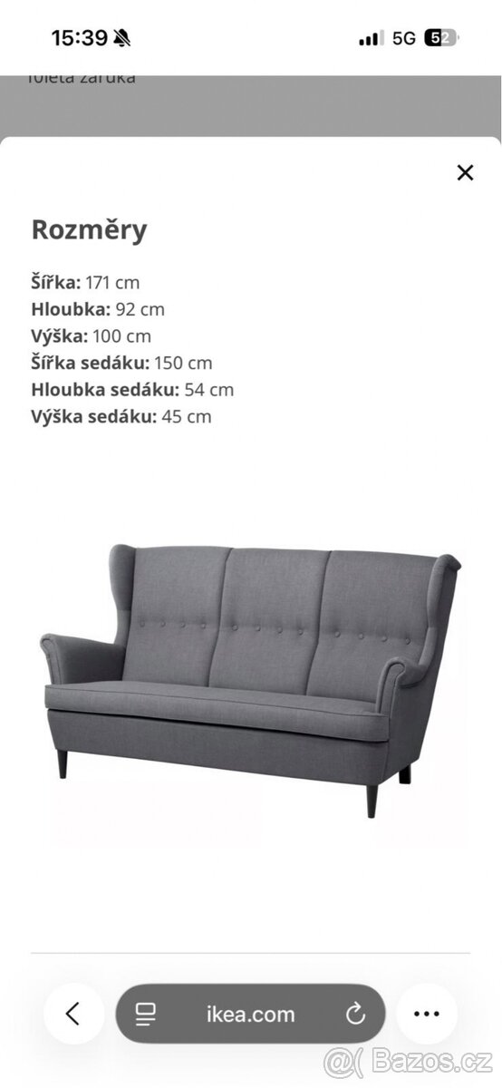 STRANDMON IKEA pohovka - 7