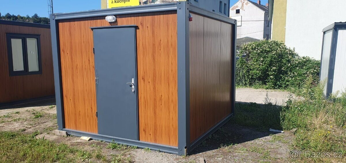 stavební buňka IHNED, dřevodekor 3 x 3 metry - 7