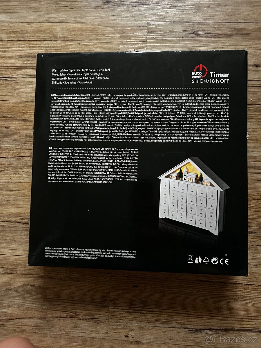 Dřevěný adventní LED kalendář - 7