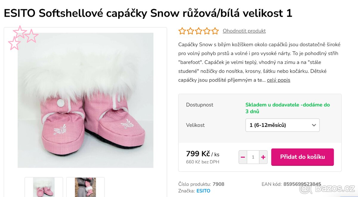 ESITO Softshellové capáčky Snow růžová/bílá; dvojčata - 7
