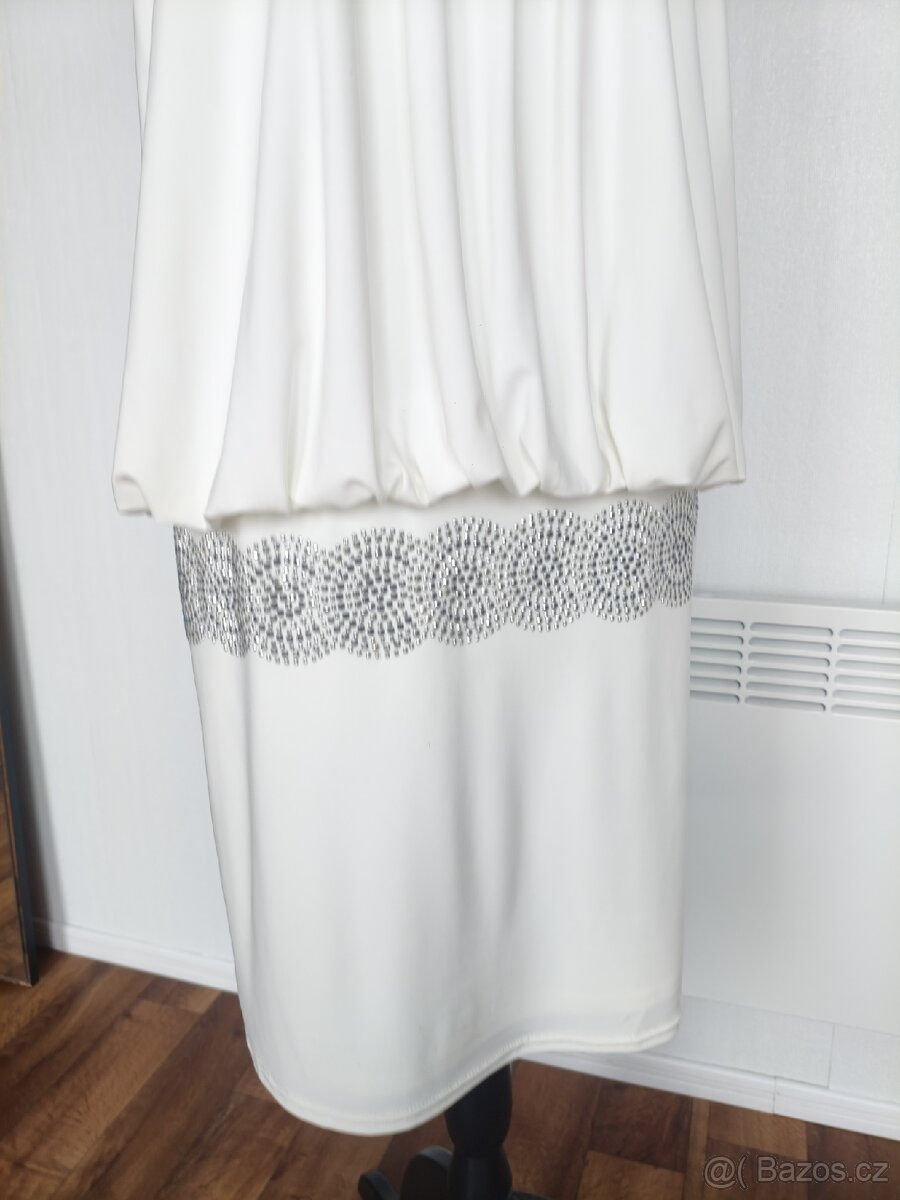 Bílé společenské šaty vel. 40 - 7