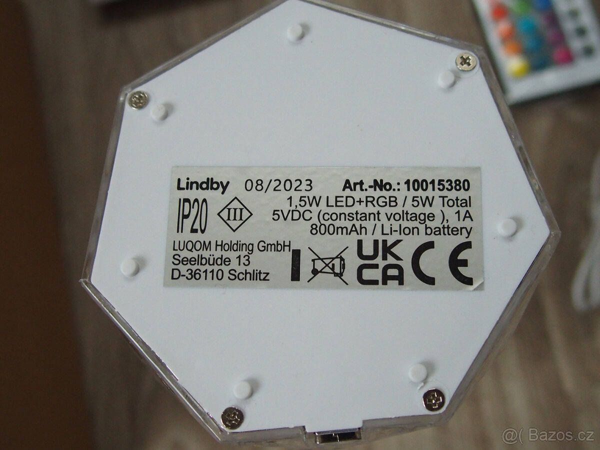 Lindby LED dobíjecí stolní lampa Louane 21 cm NOVÁ - 7