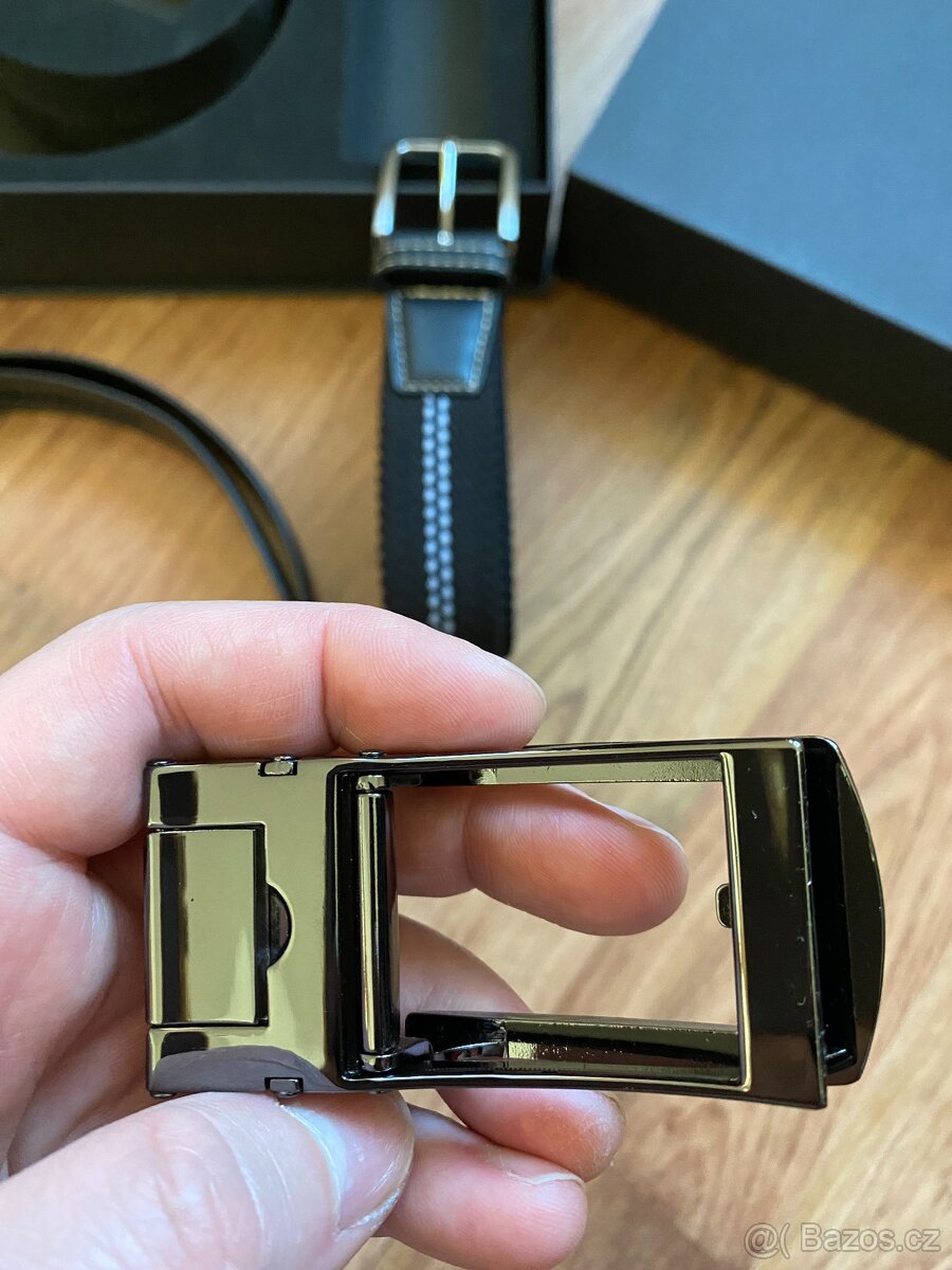 Nový dárkový set opasků BANDI - kožený černý, pružný černý - 7