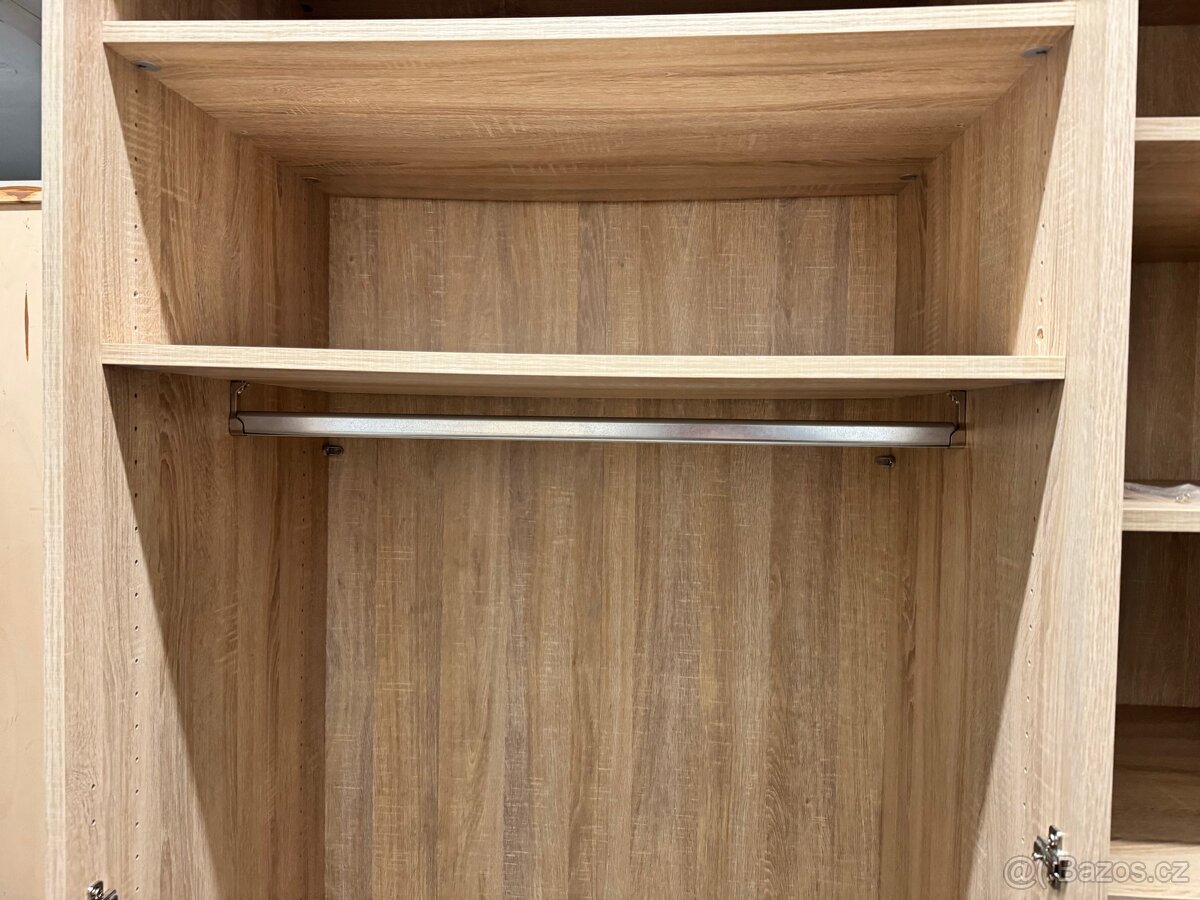 1x Krásná vysoká šatní skřín s nástavbou dub Sonoma - 7