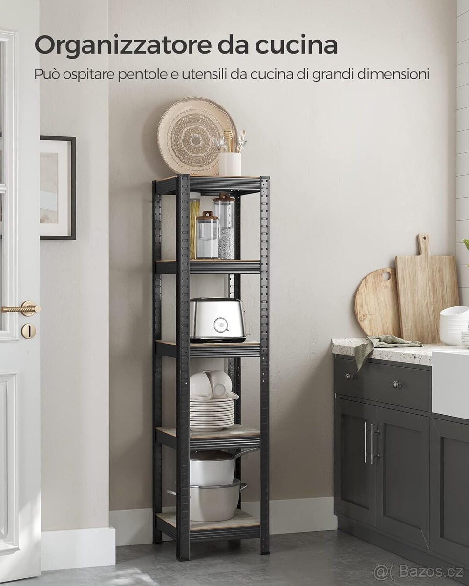 NOVÝ REGÁL - KOV - MDF - 7