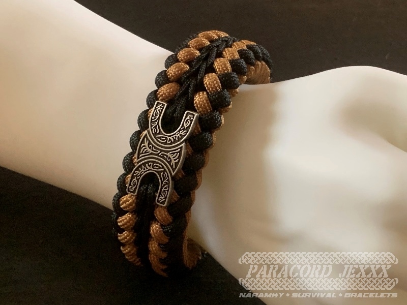 Paracord náramek (20 cm) black - coyote - 7
