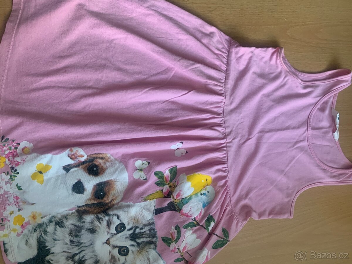 Letní šaty H&M š kočkou,králíčkem - 7