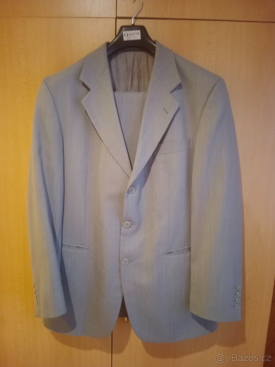 Pánský šedý oblek vel. 48, česká zn. Ozeta - 7