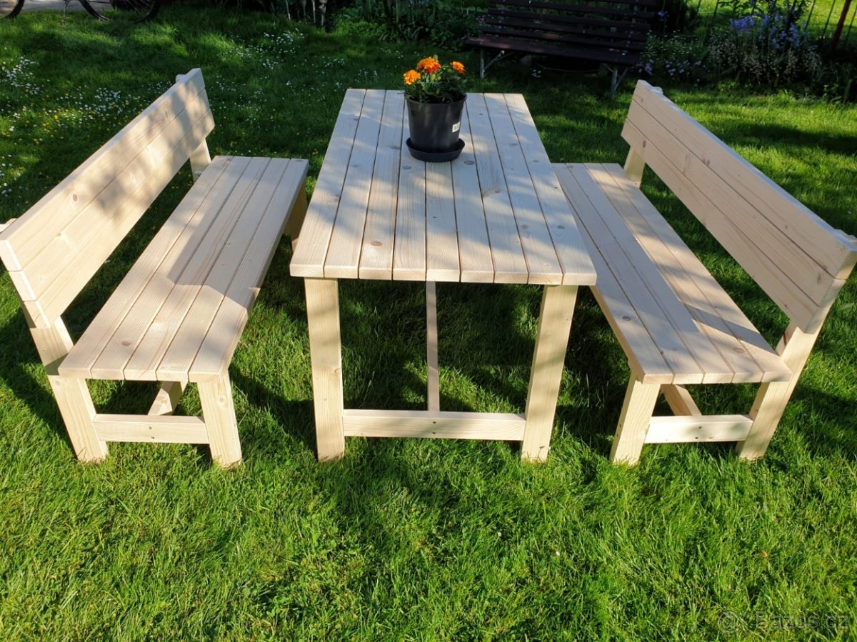 Zahradní set, stůl a lavice - 7