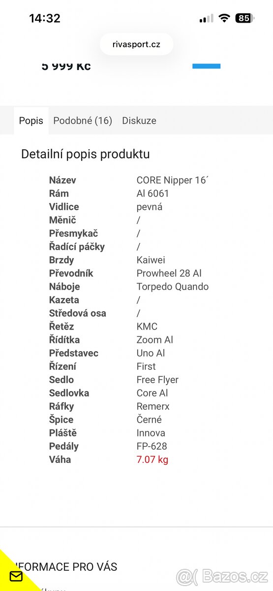 Dětské kolo CORE NIPPER velikost 16 - 7