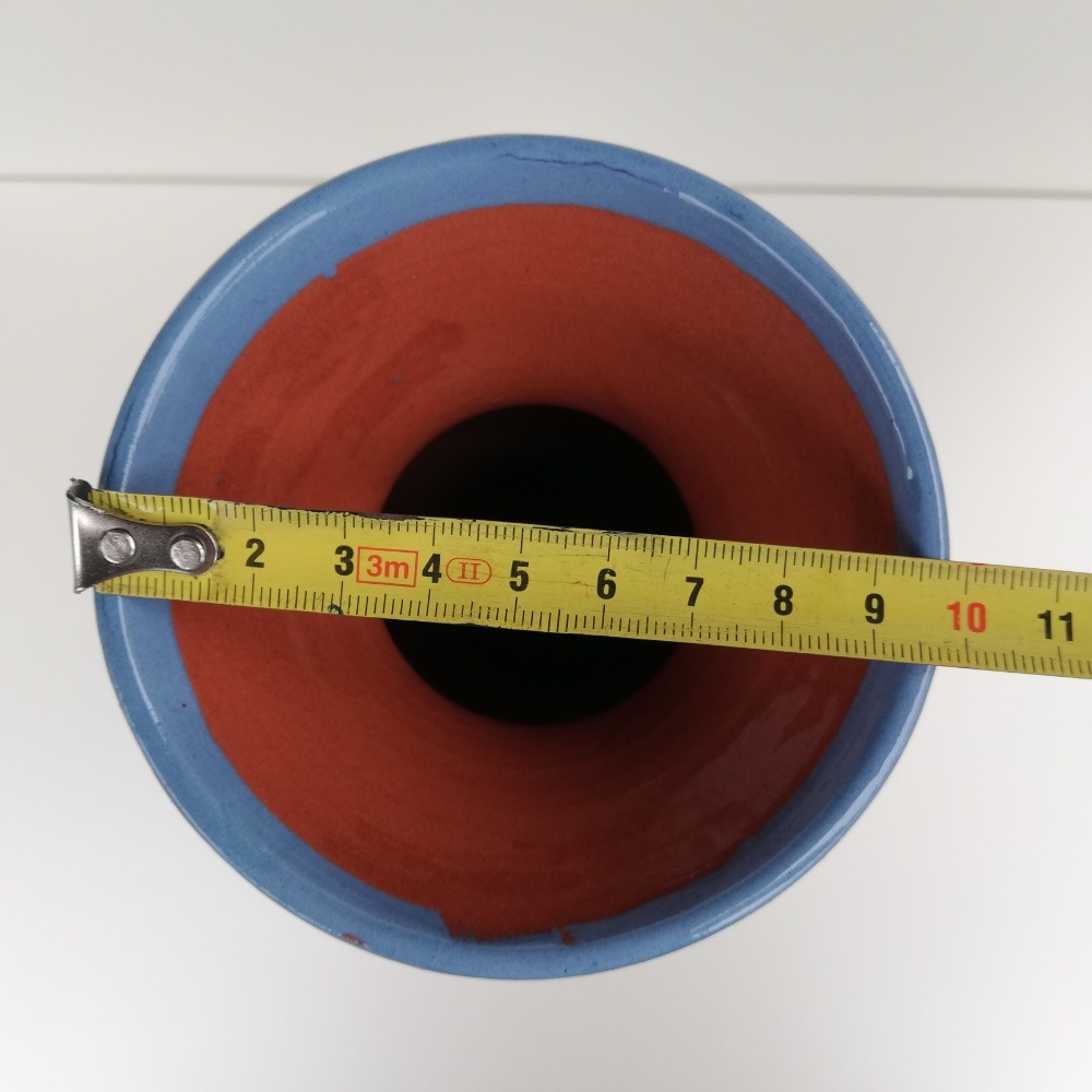 Retro keramická váza modrá mlhovina. - 7