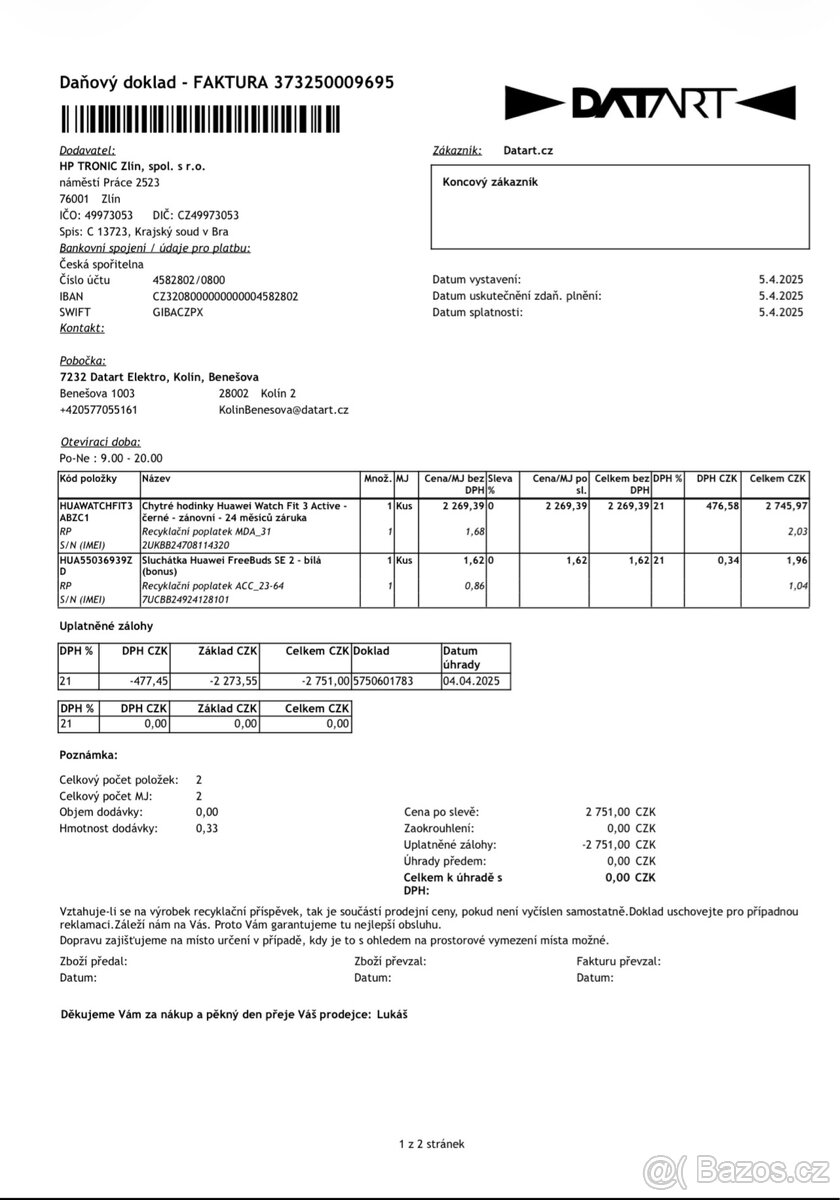 Huawei Watch Fit 3, top, záruka - 7