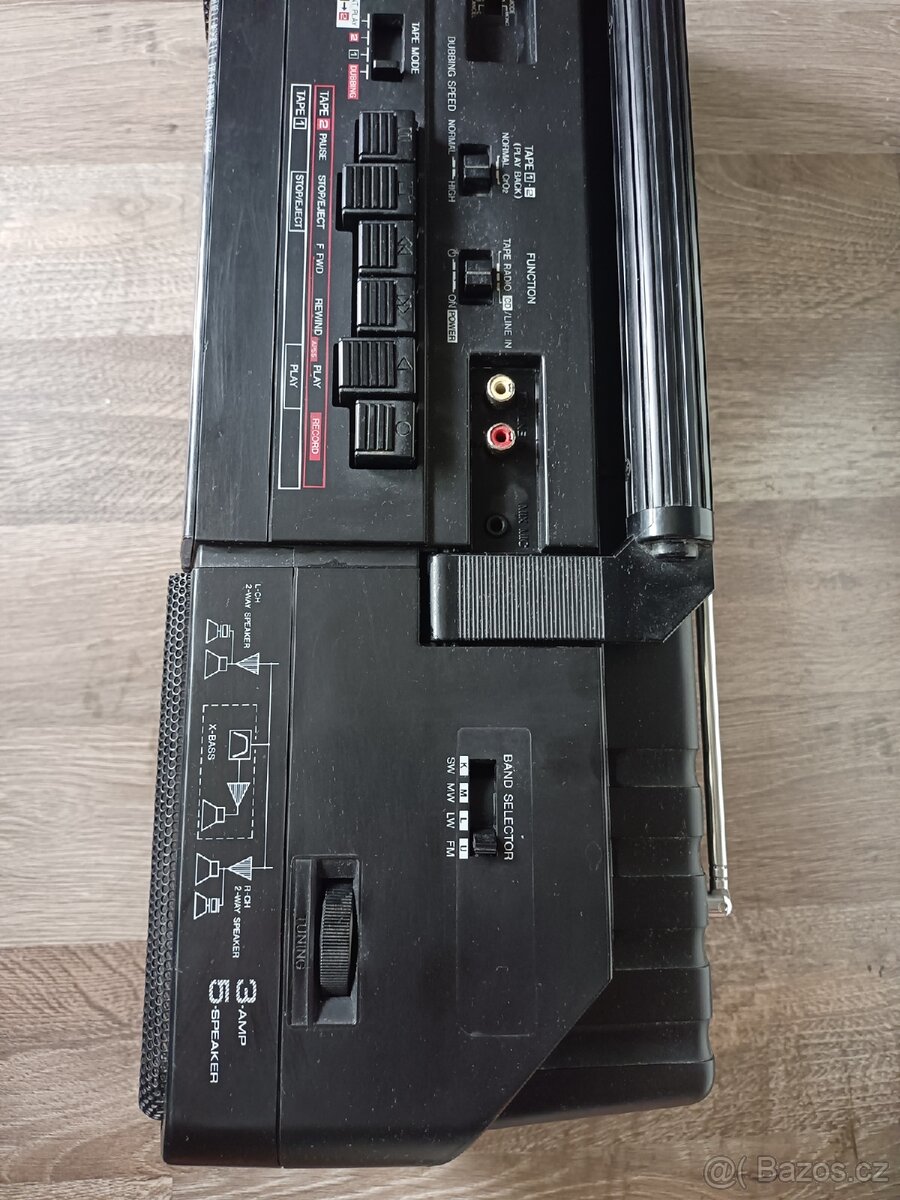 Sharp WQ 352H bk, radiomagnetofon retro 2 kazeťák - 7