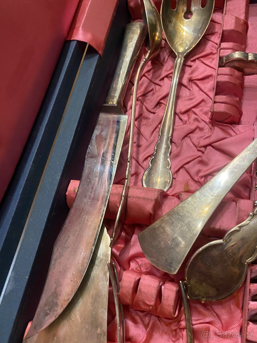 Velká sada starožitného příboru alpaka - 7