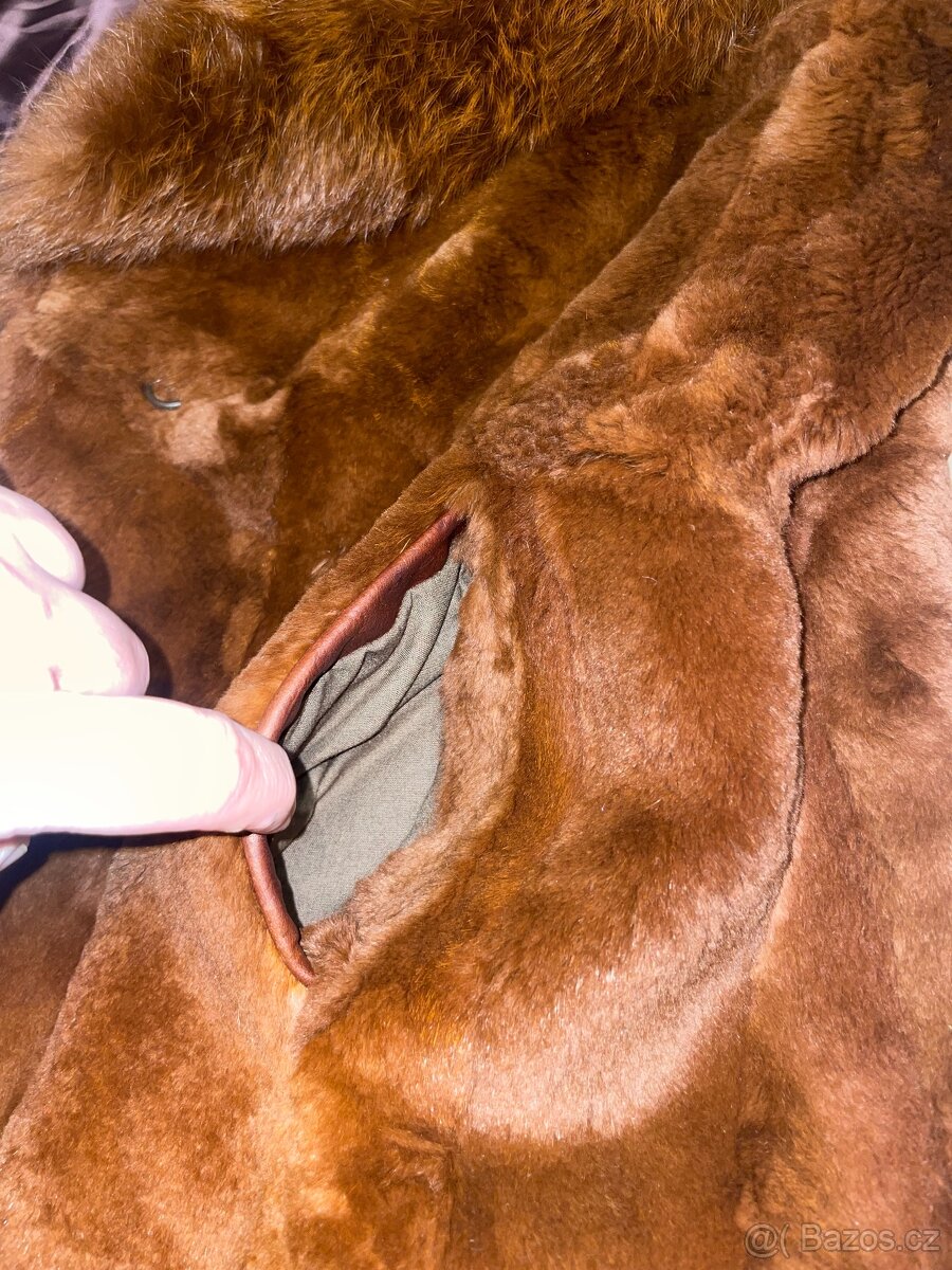 Krátký kabát kožich s límcem - 7