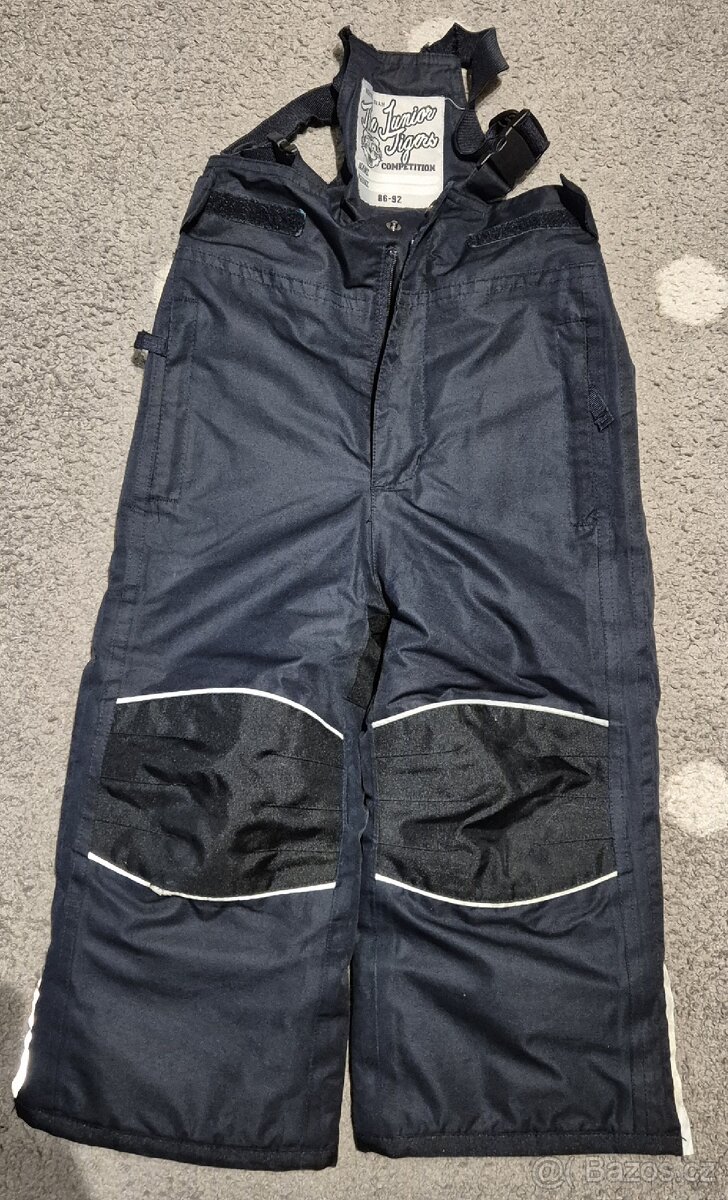 zimní souprava modrá kostkovaná kombinéza Tchibo 86-92 - 7