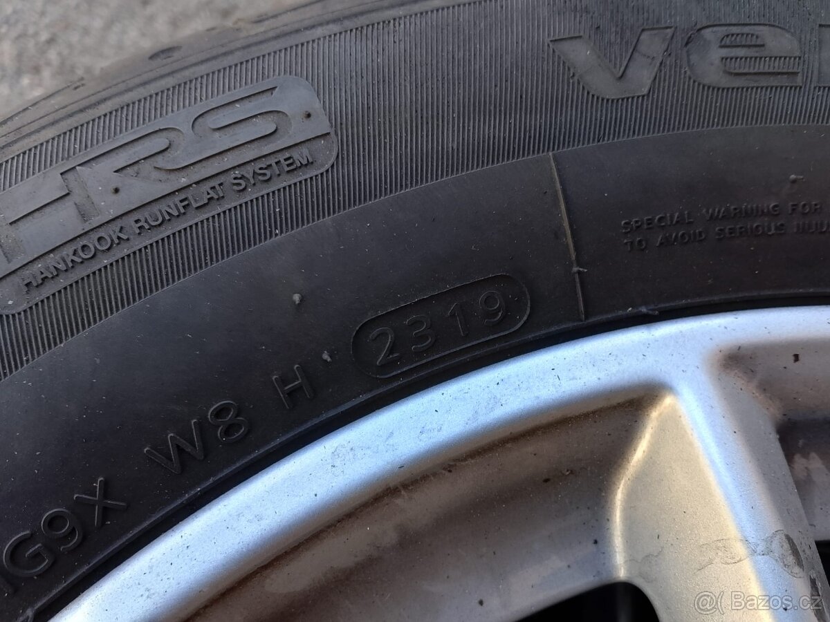 Originál ALU BMW 7x16 ET52+letní 205/60/16 RFT Hankook - 7