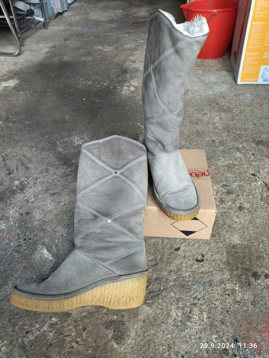 Dámské kožené kozačky vel. 39 - 7