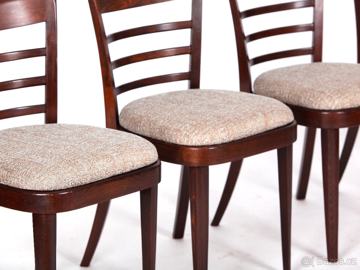 4x přečalouněné jídelní židle TON v zachovalém stavu. - 7