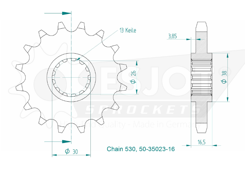 Řetězové kolečko Esjot 50-35023-16 - 7