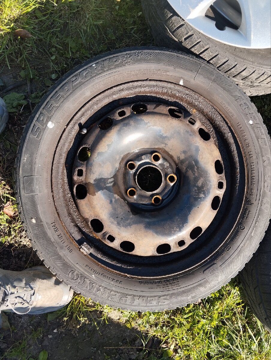 Plechové kola 5x100 R15 s poklicemi škoda - 7