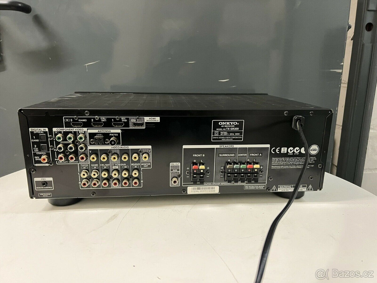 Onkyo TX-SR309 5.1 160 W 3D HDMI, USB AV receiver, DO, návod - 7
